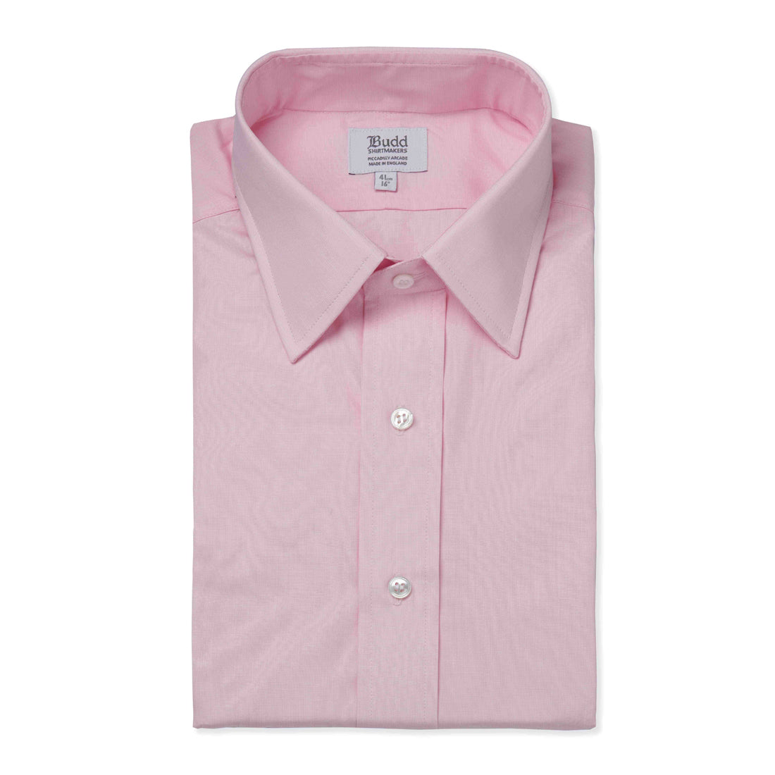 Classic Fit Plain End On End Double Cuff Shirt In Pink