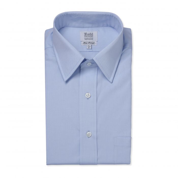 Classic Fit Plain Pinpoint Oxford Button Cuff Shirt In