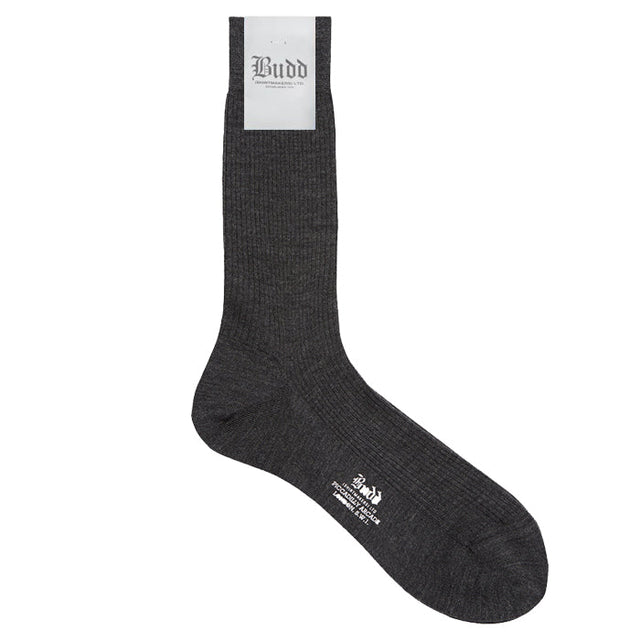 Plain Wool Short Socks in Charcoal