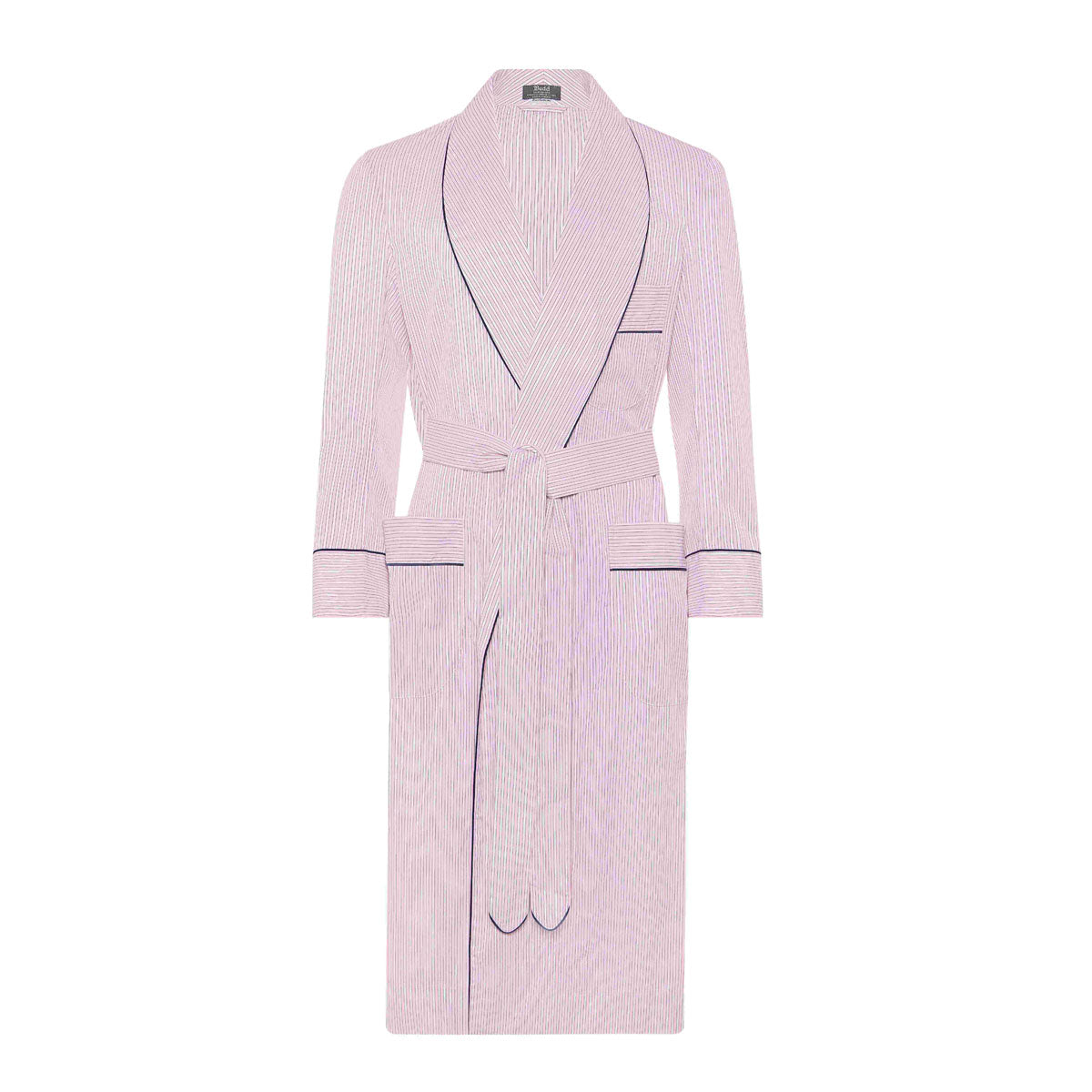 Exclusive Budd Stripe Cotton Dressing Gown In Pink