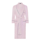 Exclusive Budd Stripe Cotton Dressing Gown in Pink