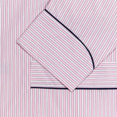 Exclusive Budd Stripe Cotton Dressing Gown in Pink