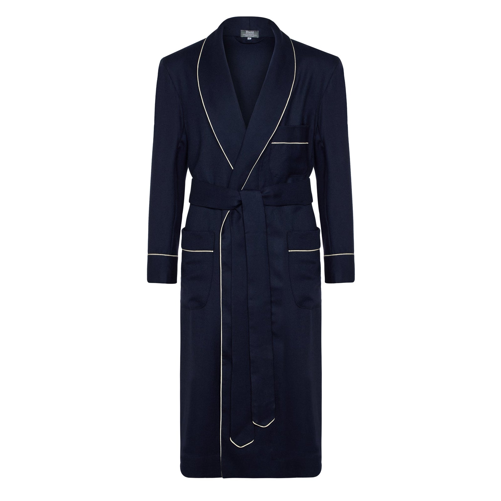 Plain Wool Dressing Gown In And Cream