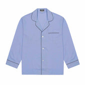 Silk Pyjamas in Sky Blue and Chocolate