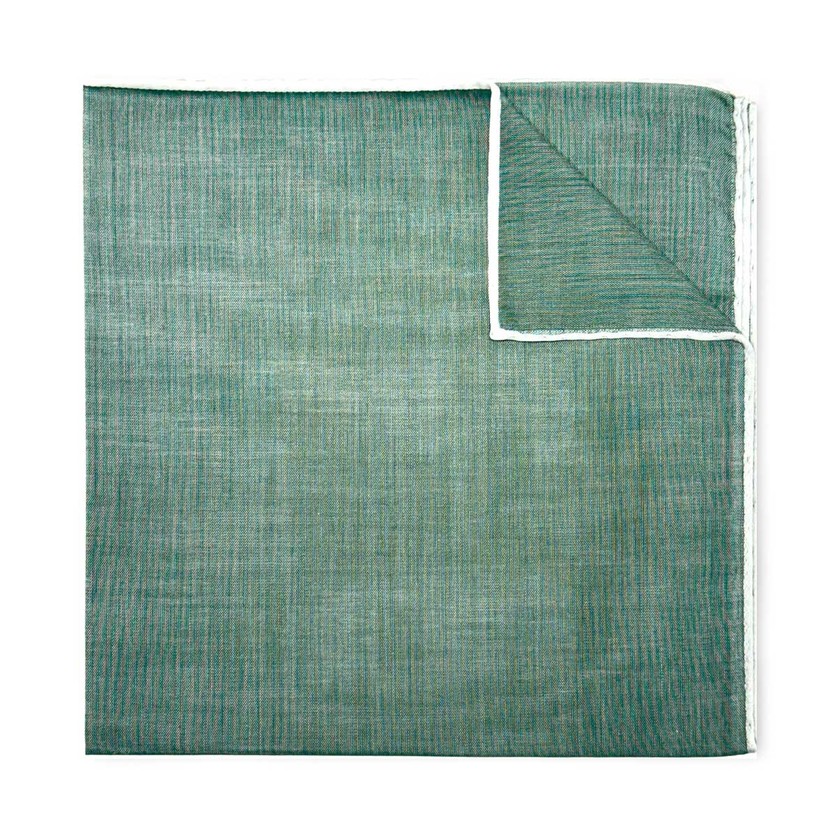 Plain Batiste Cotton Pocket Square In Green
