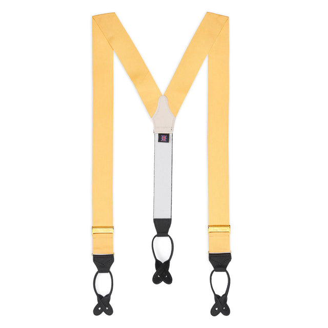 Plain Barathea Braces with Button in Champagne