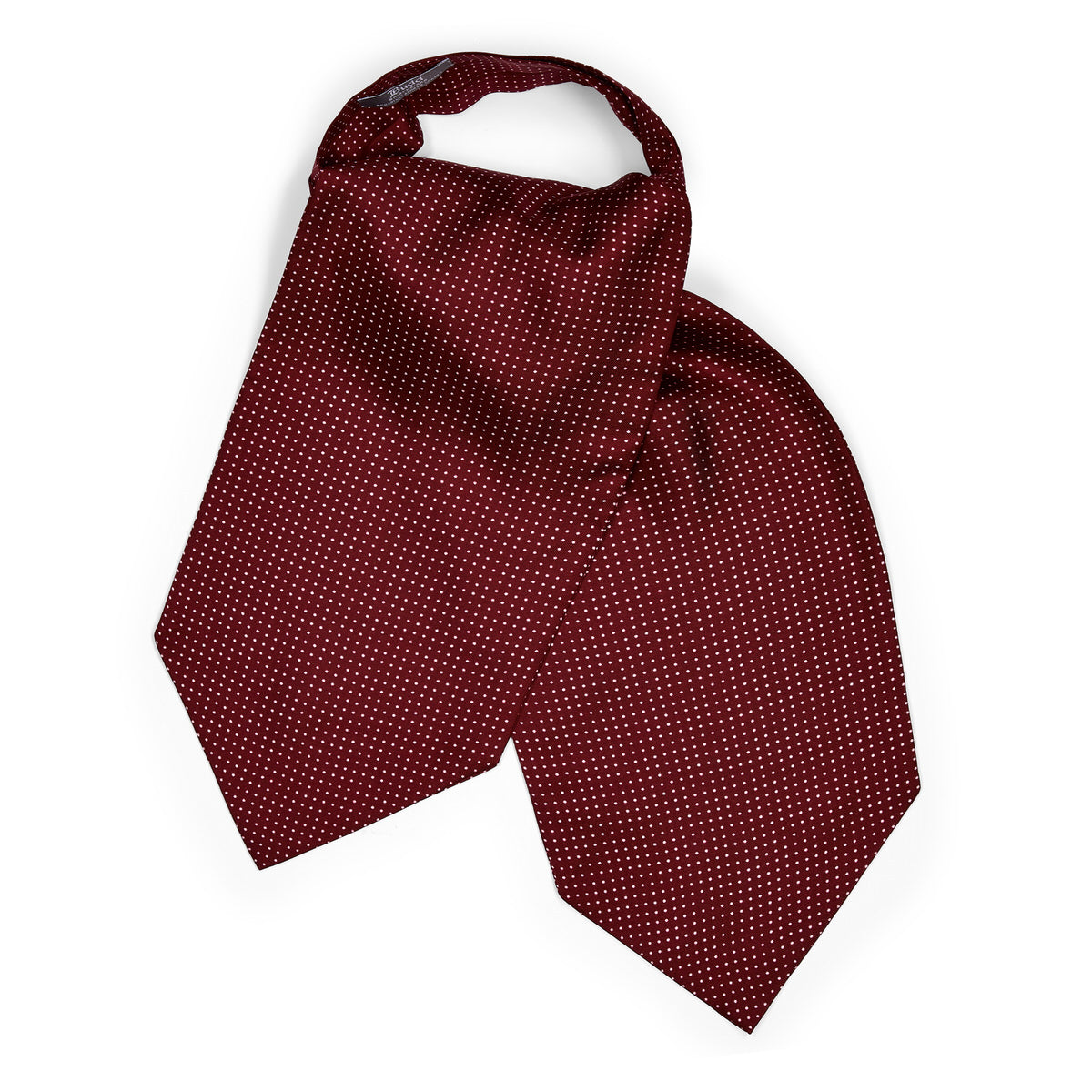 Small Spot Foulard Silk Cravat In And White