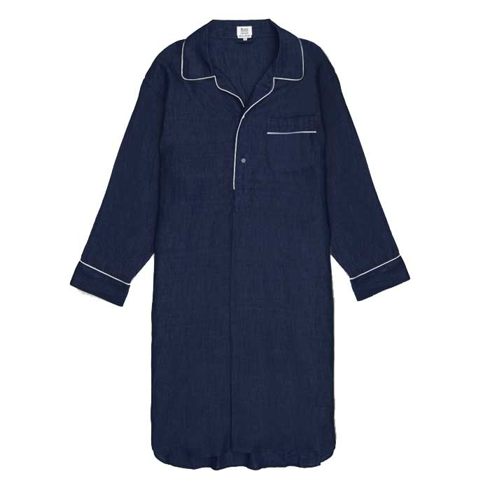 Plain Linen Nightshirt In