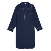 Plain Linen Nightshirt in Navy