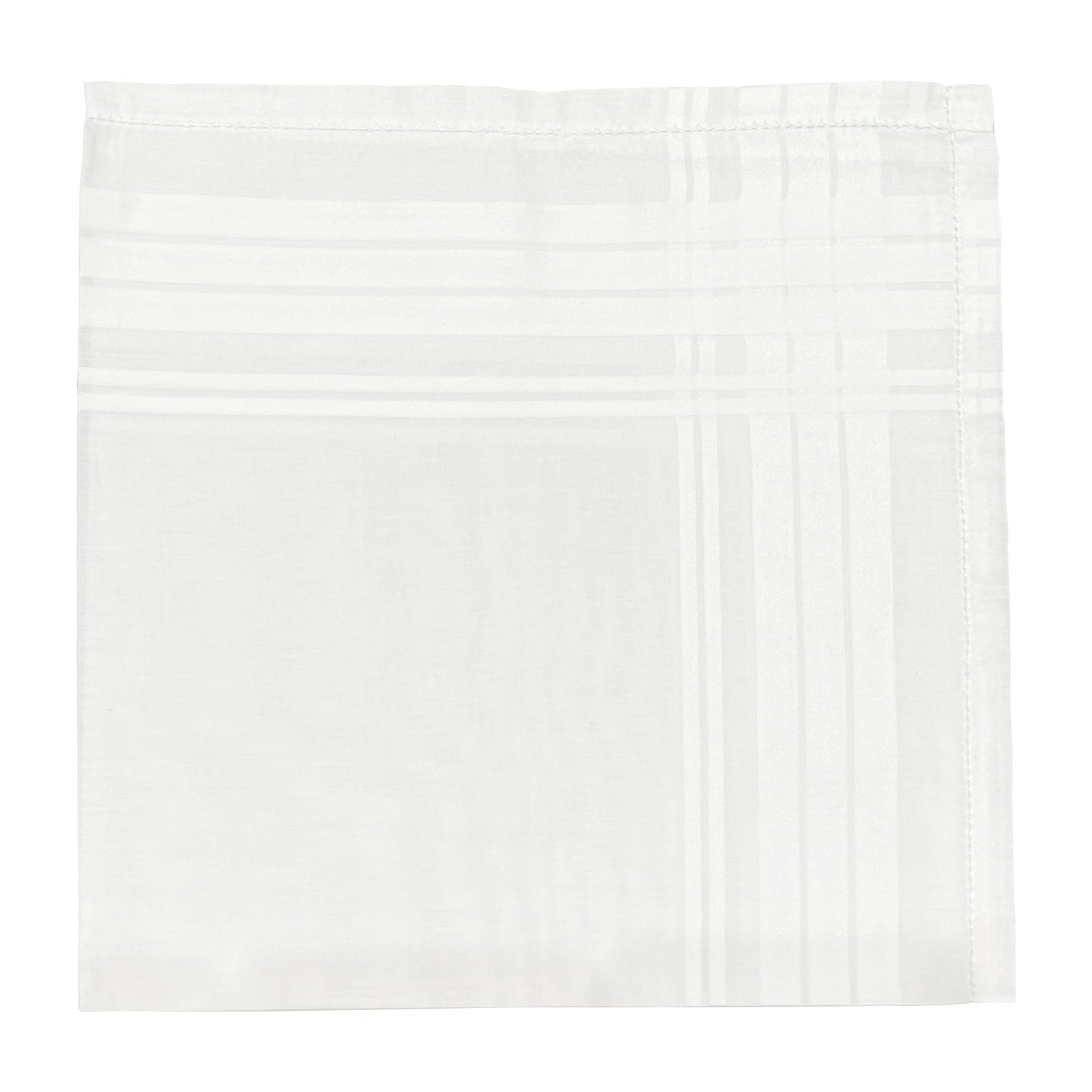 Large Hemstitch Satin Border Handkerchief In
