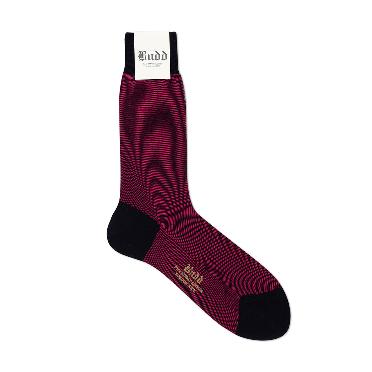 Birdseye Cotton Short Socks In And Magenta