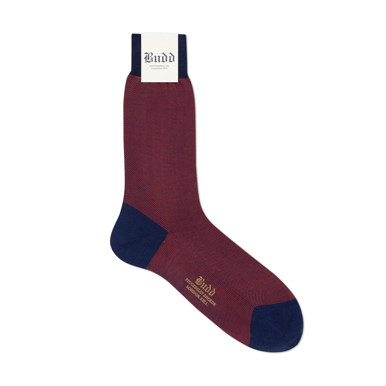 Birdseye Cotton Short Socks In And Orange