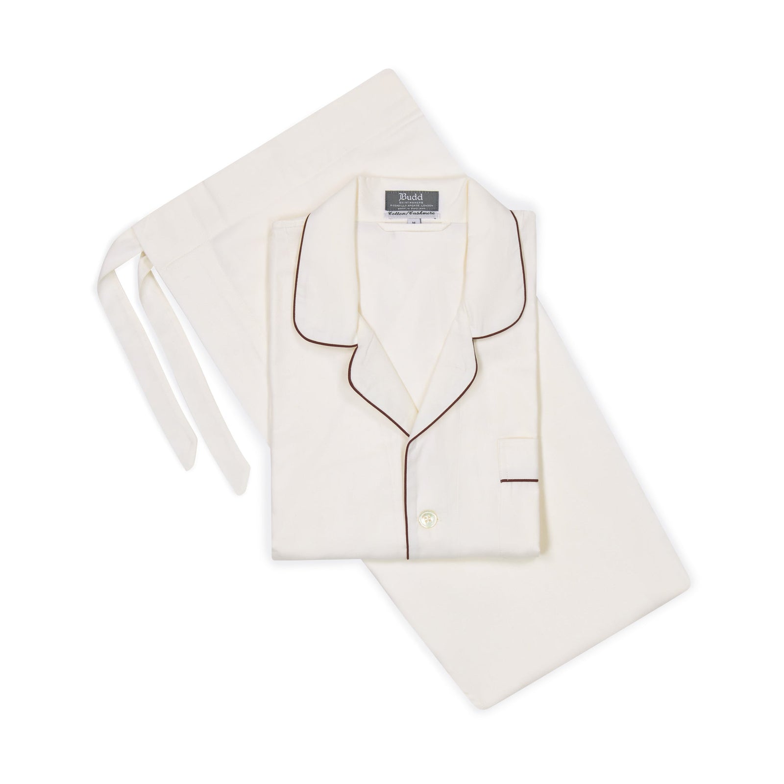 Cotton And Cashmere Classic Pyjamas In And Wine