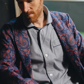 Cotton and Cashmere Classic Pyjamas in Denim and Navy
