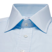 Classic Fit Plain Poplin Button Cuff Shirt In