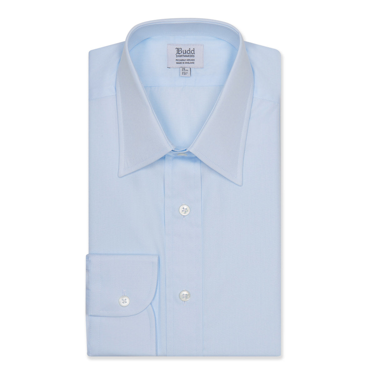 Classic Fit Plain Poplin Button Cuff Shirt In
