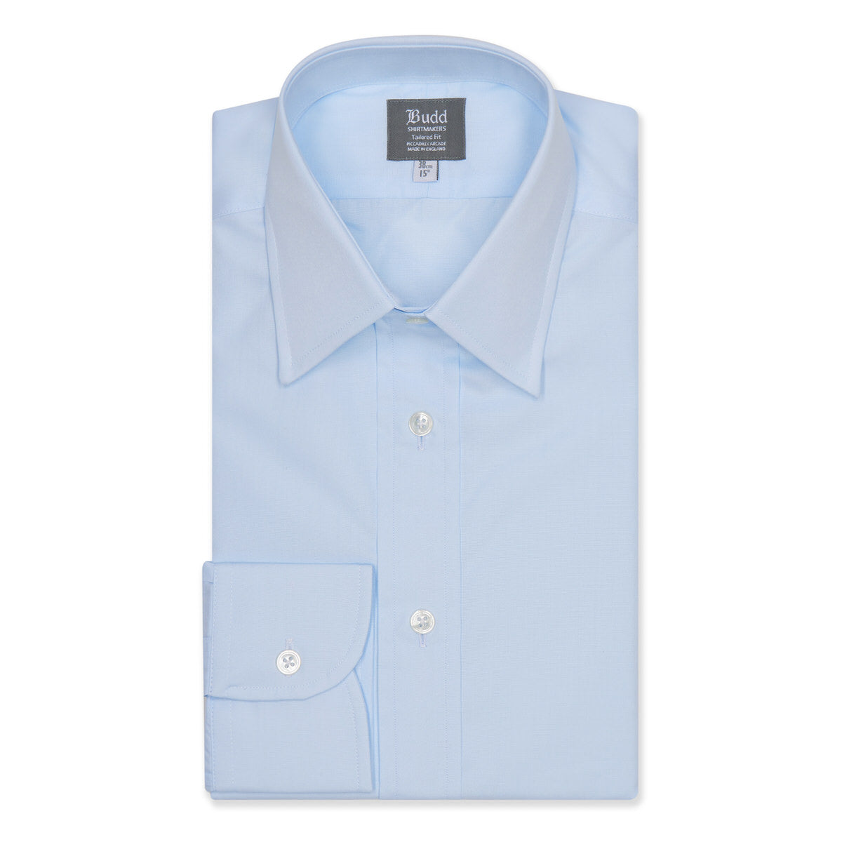 Tailored Fit Plain Poplin Button Cuff Shirt In