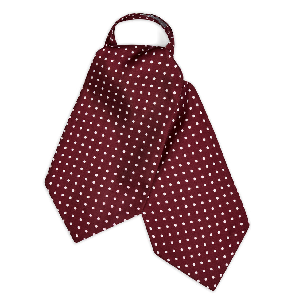 Medium Spot Foulard Silk Cravat In And White