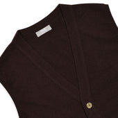 Wilton Scottish Cashmere Sleeveless Cardigan in Ebony