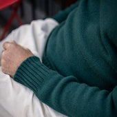 Plain Cashmere Roll Neck Jumper In