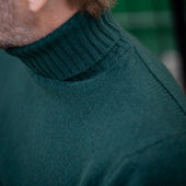 Plain Cashmere Roll Neck Jumper In