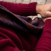 Plain Cashmere Roll Neck Jumper In Claret