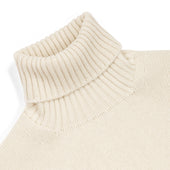 Plain Cashmere Roll Neck Jumper In Undyed