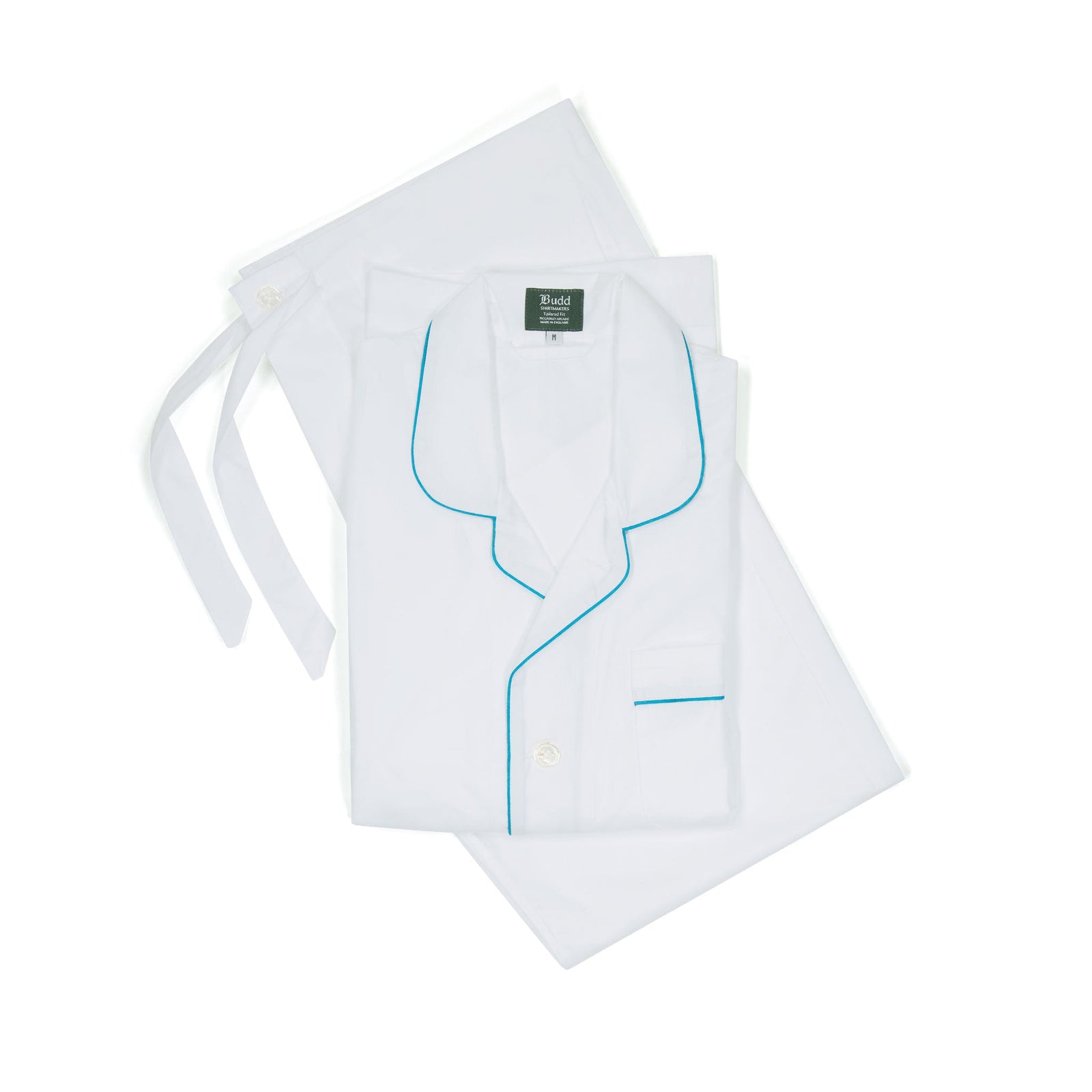 Tailored Fit Cotton Pyjamas In And Blue