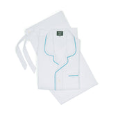 Tailored Fit Cotton Pyjamas in White and Blue