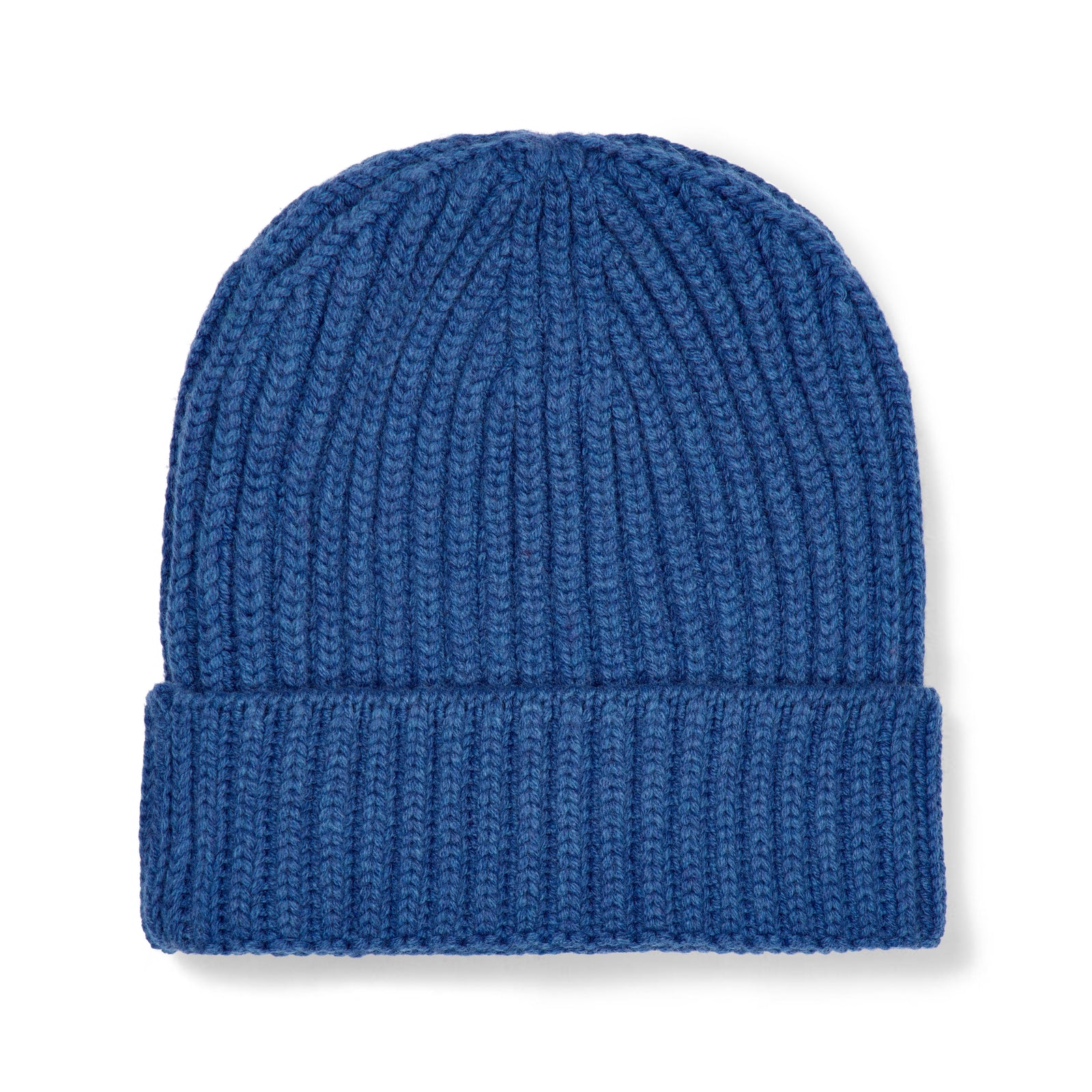 Scottish Cashmere Thick Ribbed Beanie Hat In Coast