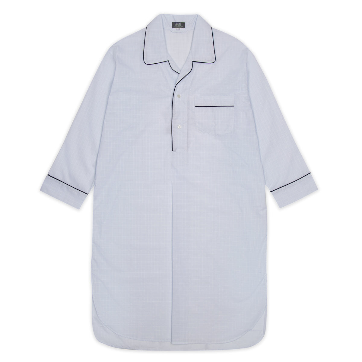 Grid Check Cotton Nightshirt In And Navy