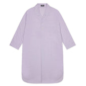 Grid Check Cotton Nightshirt in Lilac and White
