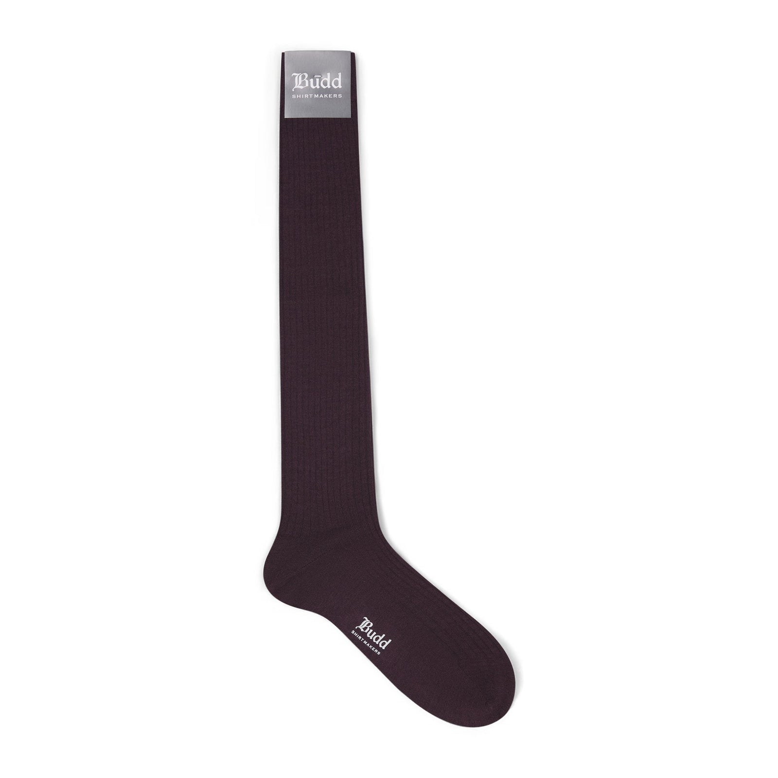 Long Wool And Silk Socks In Purple
