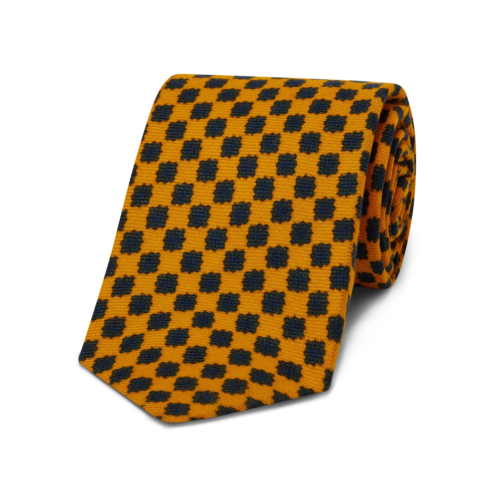 Medallion Wool Tie In Gold