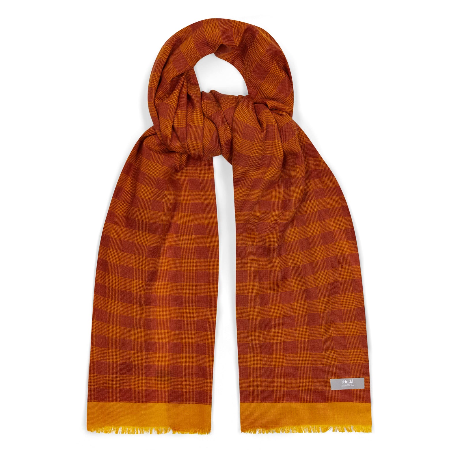 Glen Plaid Wool And Cashmere Scarf In And Red