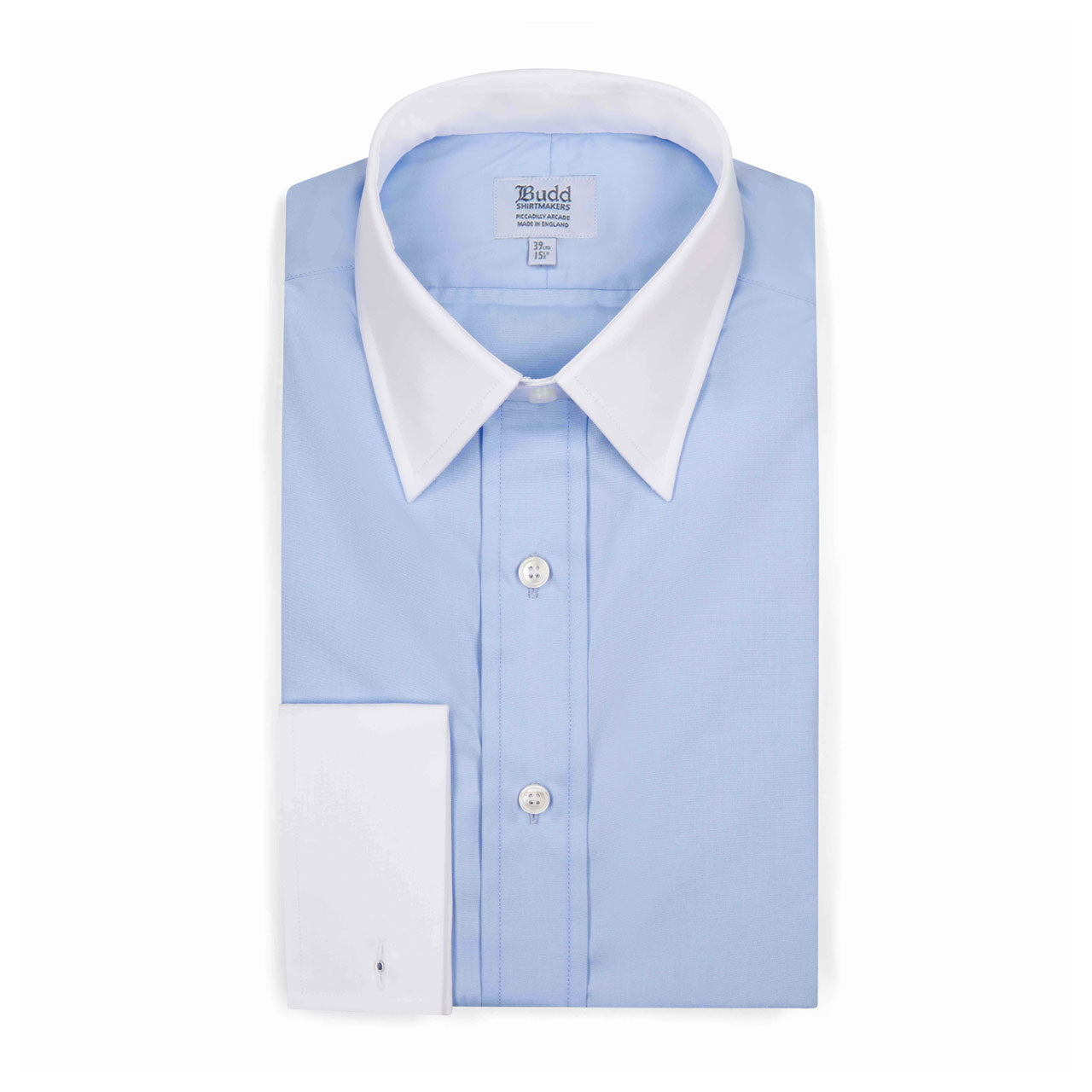 Classic Fit Poplin Shirt In With White Collar And Cuffs
