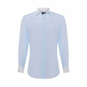 Tailored Fit Poplin Shirt In With White Collar And Cuffs