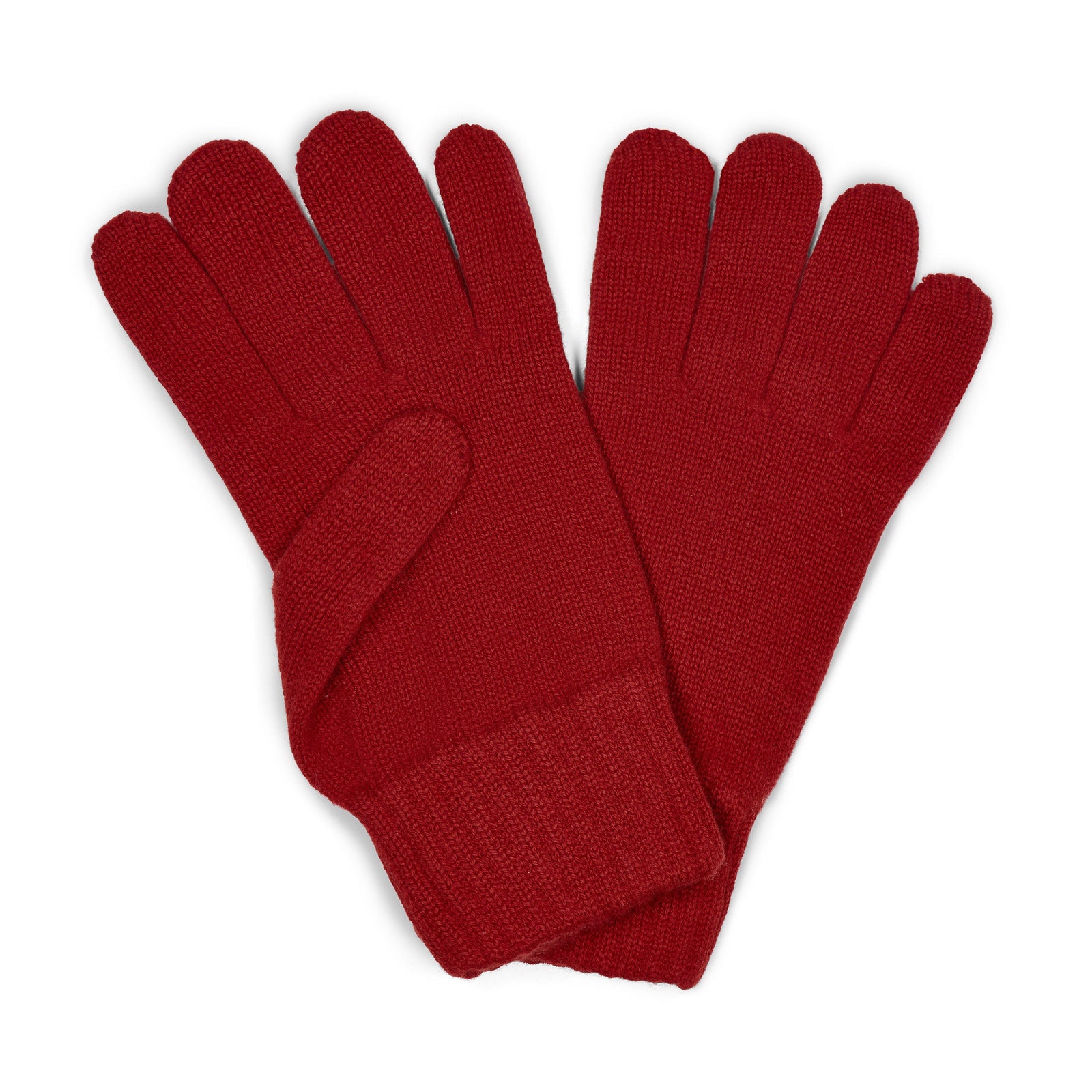 Scottish Cashmere Gloves In Ruby Red