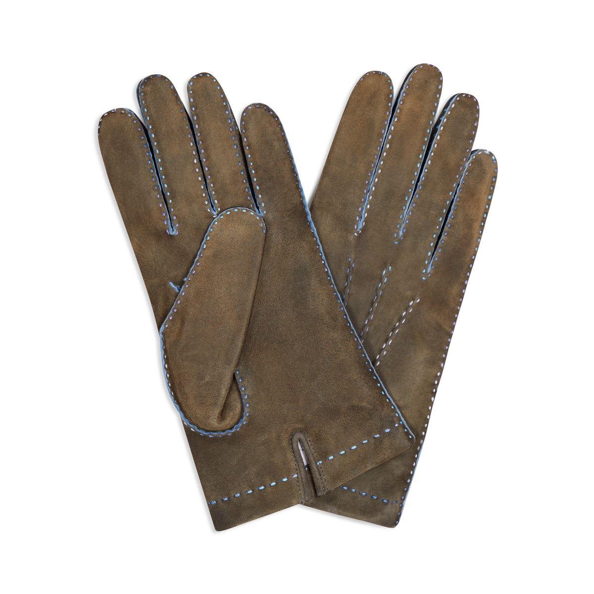 Goatskin Cashmere Lined Gloves With Contrast Stitching