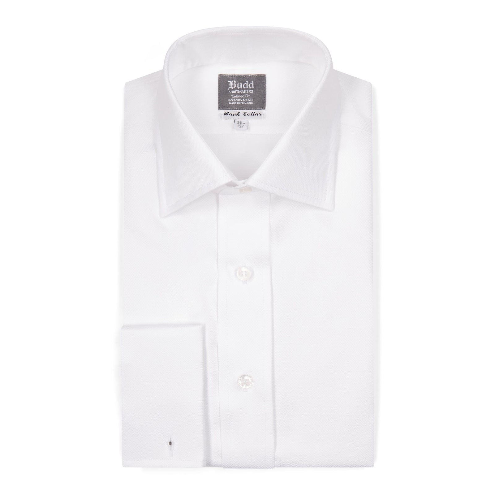 Tailored Fit Fine Piquet Double Cuff Shirt In