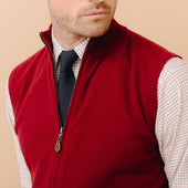Welbeck Geelong Wool Gilet in Claret