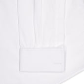 Tailored Fit Poplin Bank Collar Double Cuff Shirt In