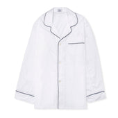 Giza 87 Egyptian Cotton Classic Fit Pyjamas in White and Navy