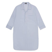 Fine Check Swiss Poplin Nightshirt in Sky Blue