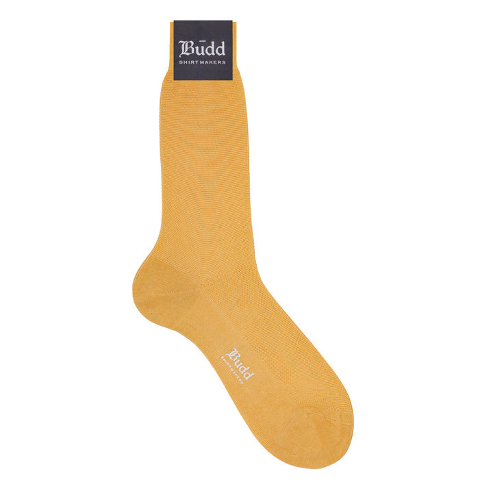 Piquet Cotton Short Socks In Lemon
