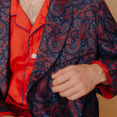 Men's Fine Twill Cotton Pyjamas in Cardinal Red