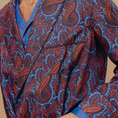 Men's Fine Twill Cotton Pyjamas in Royal Blue