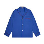 Men's Fine Twill Cotton Pyjamas in Royal Blue