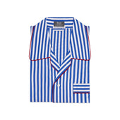 Men's Sea Island Quality Stripe Nightshirt in Royal Blue