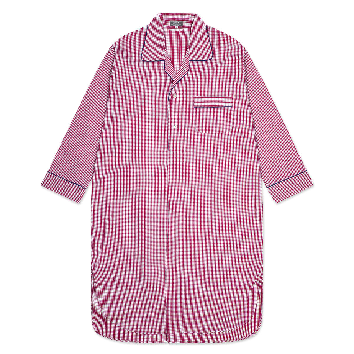 Men S Gingham Cotton Poplin Nightshirt In Red